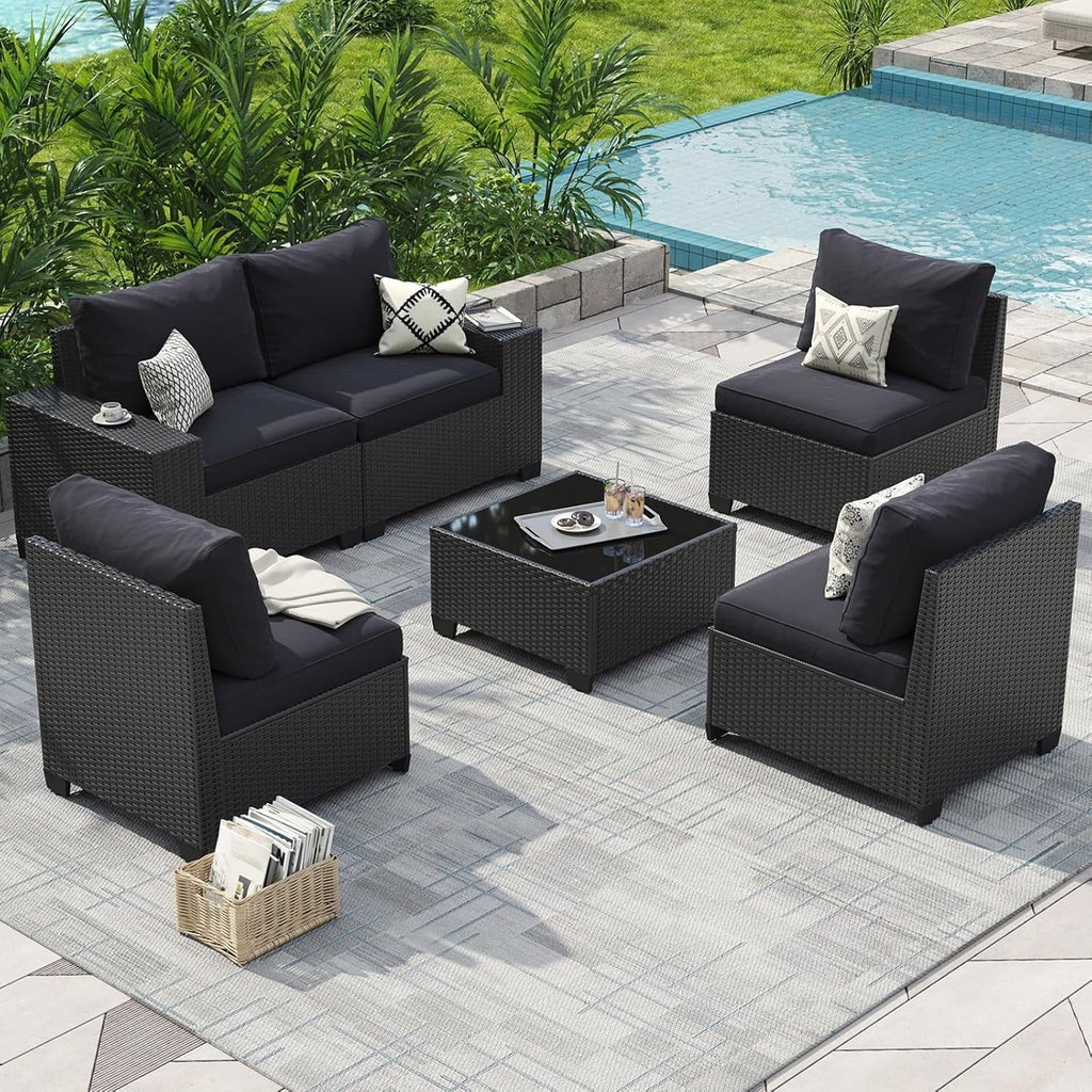 Outdoor Patio Furniture Sets with 4in Thicken Cushion