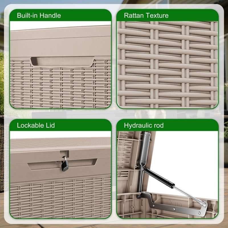 Outdoor Patio Storage Resin Lockable Deck Box