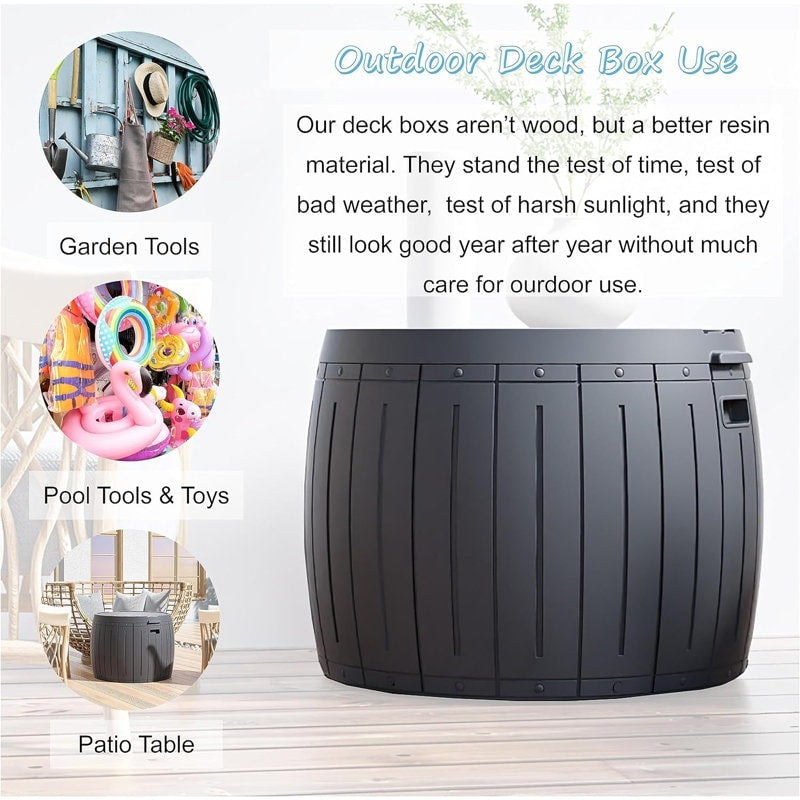 Outdoor Patio Storage Resin Lockable Deck Box