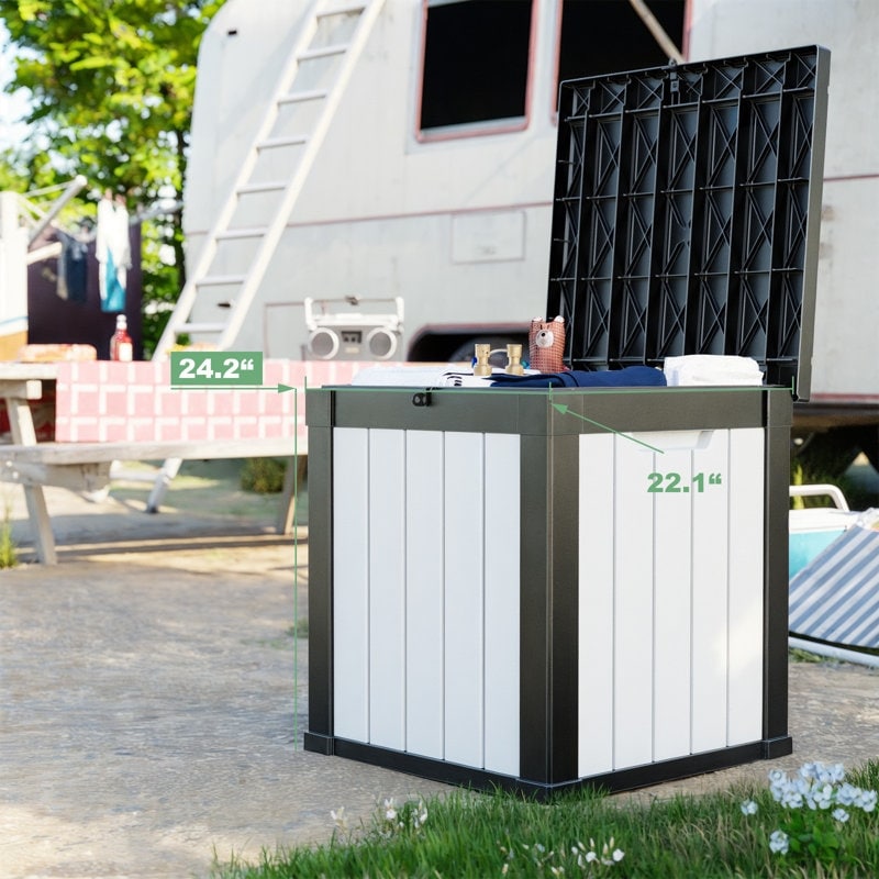 Outdoor Patio Storage Resin Lockable Deck Box