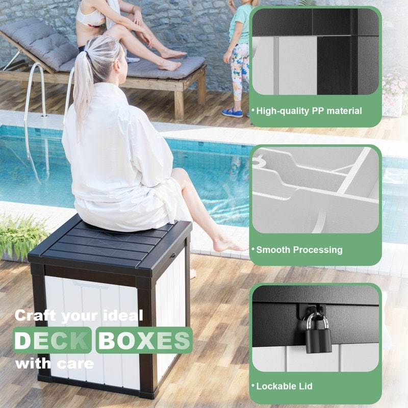 Outdoor Patio Storage Resin Lockable Deck Box