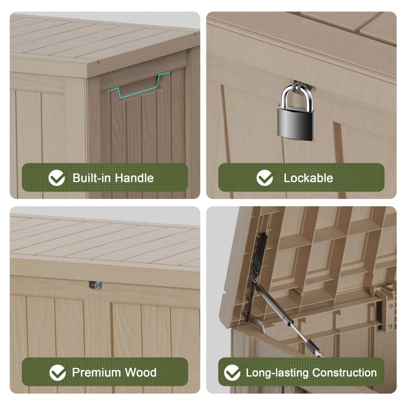 Outdoor Patio Storage Resin Lockable Deck Box