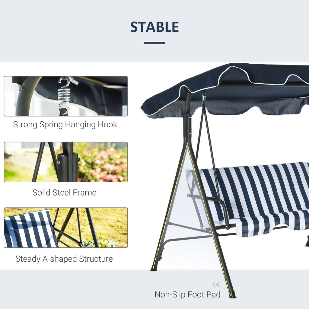 Outsunny 3-Person Porch Lawn Swing