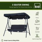Outsunny 3-Person Porch Lawn Swing
