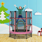 Outsunny 5' Diameter Kids Trampoline with Net for Indoors & Outdoors, Ages 3 to 6
