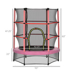 Outsunny 5' Diameter Kids Trampoline with Net for Indoors & Outdoors, Ages 3 to 6