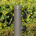 Outsunny 9' 2-Tier Cantilever Umbrella with Crank Handle, Cross Base and 8 Ribs, Garden Patio Offset Umbrella