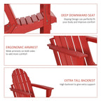 Outsunny Folding Adirondack Chair, HDPE Outdoor All Weather Plastic Lounge Beach Chairs for Patio Deck and Lawn Furniture