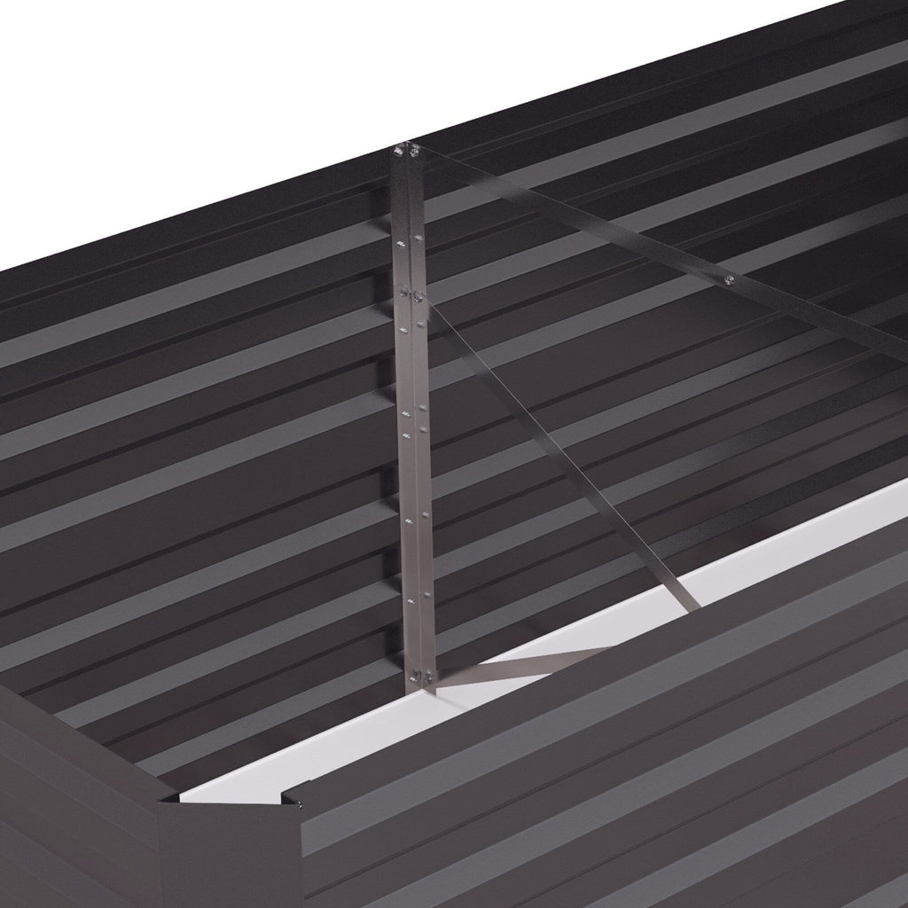 Outsunny Raised Garden Bed, 71 x 36 x 23 Galvanized Steel Planters for Outdoor Plants with Reinforced Rods