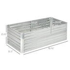 Outsunny Raised Garden Bed, 71 x 36 x 23 Galvanized Steel Planters for Outdoor Plants with Reinforced Rods