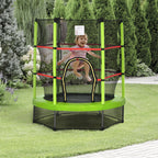 Outsunny 5' Diameter Kids Trampoline with Net for Indoors & Outdoors, Ages 3 to 6