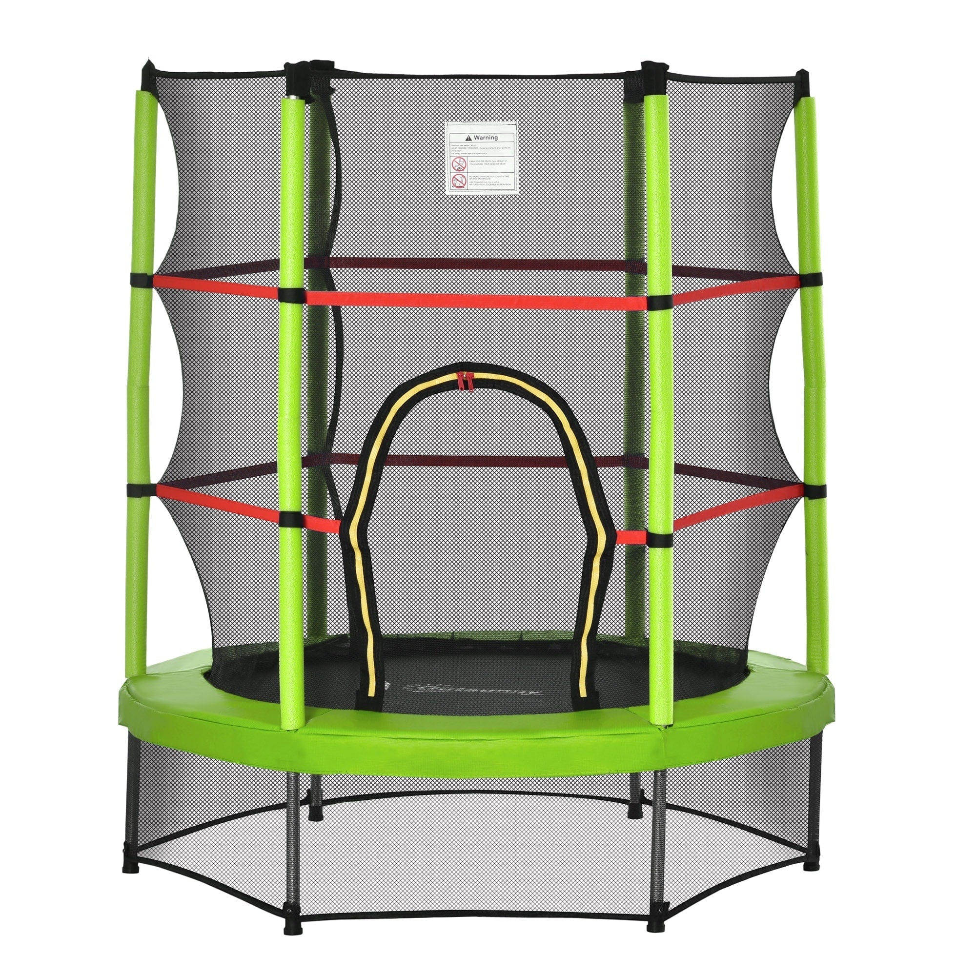 Outsunny 5' Diameter Kids Trampoline with Net for Indoors & Outdoors, Ages 3 to 6