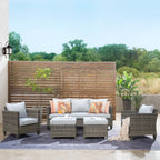 OVIOS 5-piece Patio Furniture Wicker Outdoor High-back Seating Set
