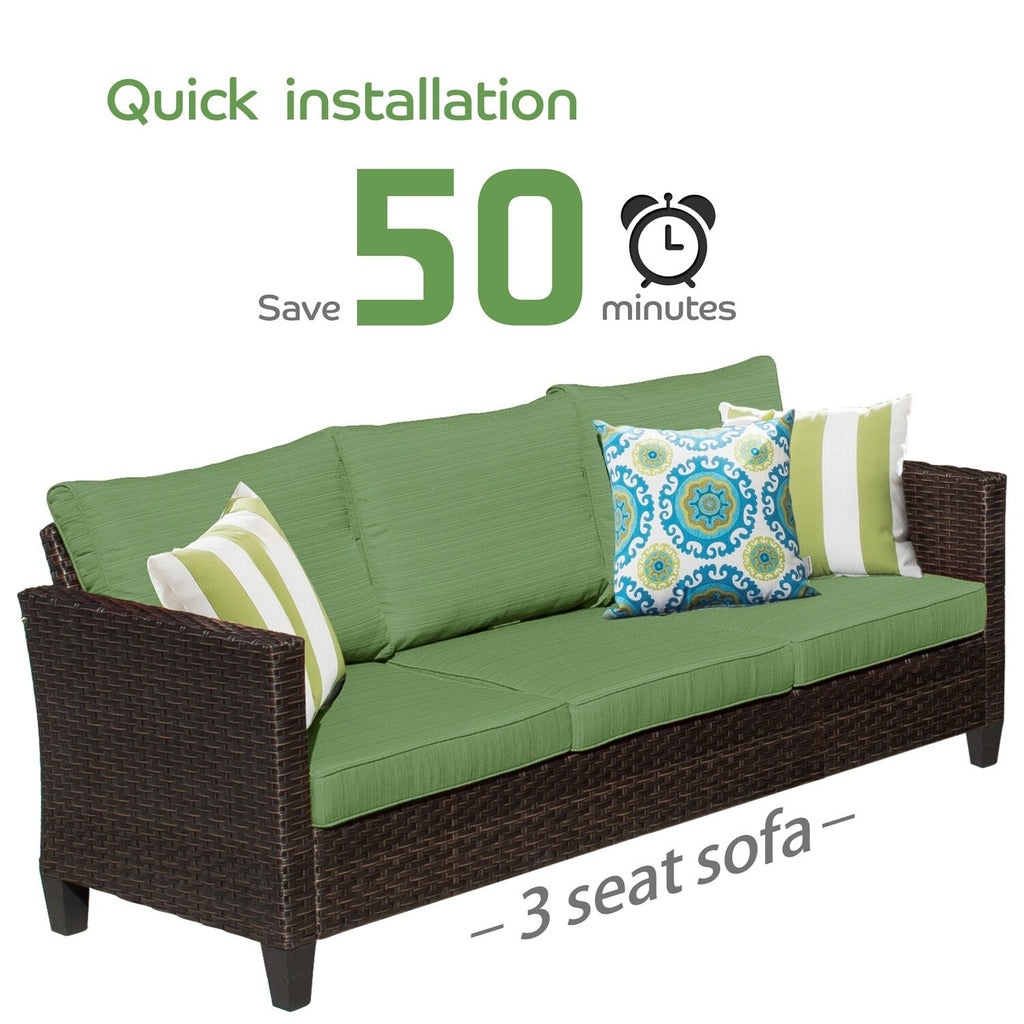 OVIOS 5-piece Patio Furniture Wicker Outdoor High-back Seating Set