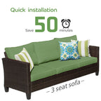 OVIOS 5-piece Patio Furniture Wicker Outdoor High-back Seating Set