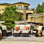 OVIOS 5-piece Patio Wicker High Back Conversation Set