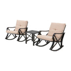 PATIO FESTIVAL 3-Piece Outdoor Rocker Conversation Set w/ Cushions
