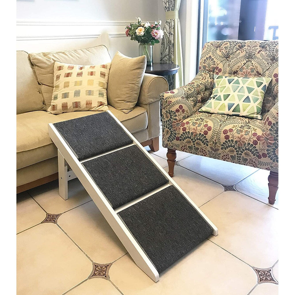 PAWLAND 2-in-1 Portable Folding Pet Stairs for Dogs, Cats, High Beds,Dog Steps, Easy Climb Pet Step Stool