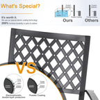 MAISON ARTS 6-Piece Patio Dining Set with 10ft 3 Tier Auto-tilt Umbrella: 4 Metal Outdoor Chairs 1 Metal Square Dining Table