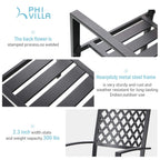 MAISON ARTS 6-Piece Patio Dining Set with 10ft 3 Tier Auto-tilt Umbrella: 4 Metal Outdoor Chairs 1 Metal Square Dining Table