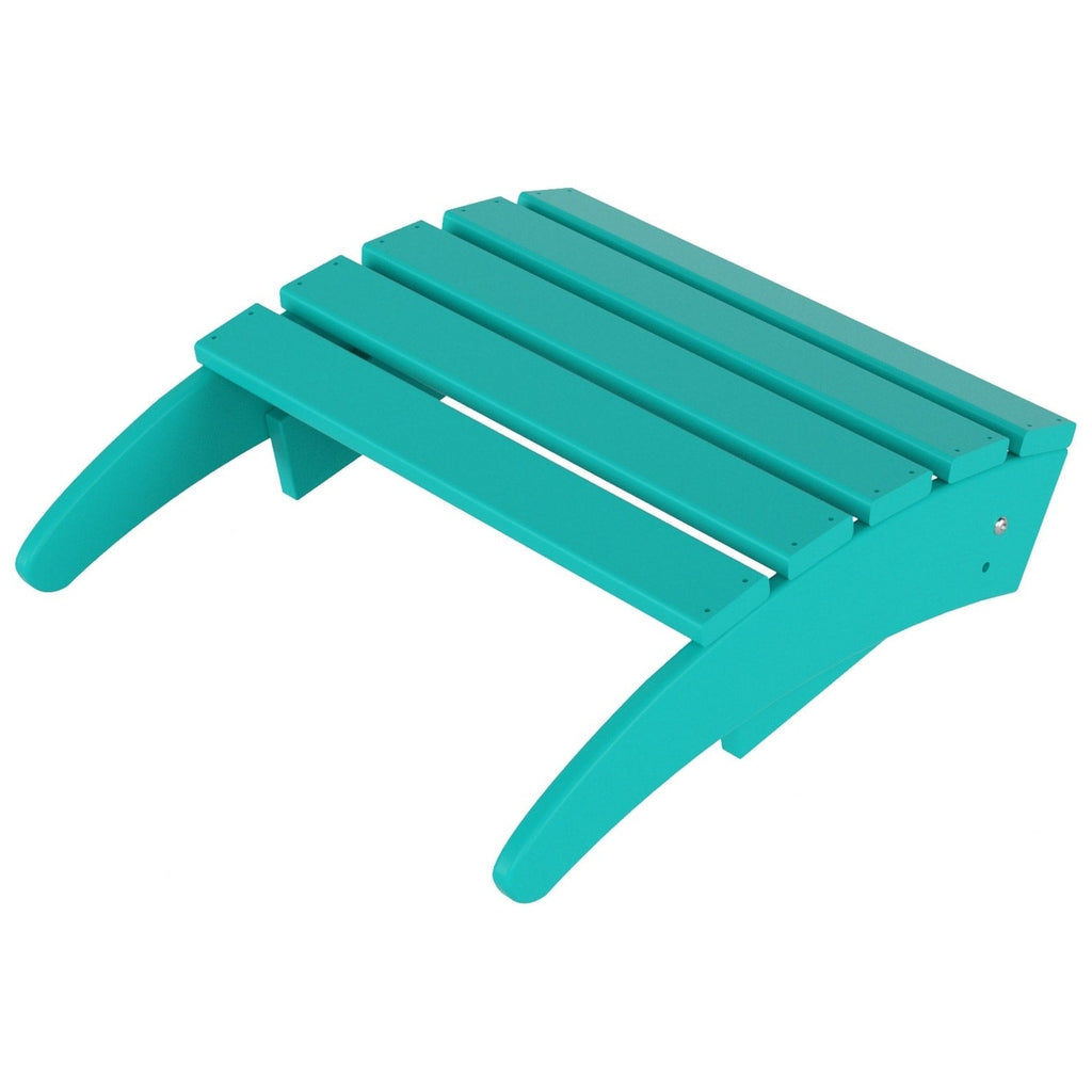 Polytrends Laguna Hdpe All Weather Outdoor Patio Foldable Adirondack Chair With Ottoman (2-Piece Set)