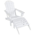 Polytrends Laguna Hdpe All Weather Outdoor Patio Foldable Adirondack Chair With Ottoman (2-Piece Set)