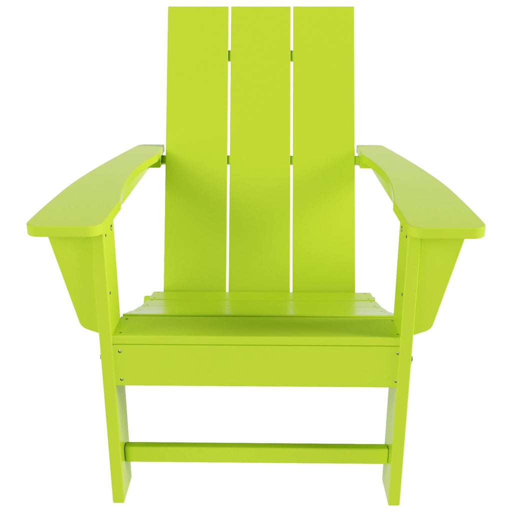 Polytrends Shoreside Modern Eco-Friendly All Weather Commercial-Residential Folding Adirondack Chair