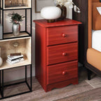 Palace Imports 100% Solid Wood 3-Drawer Nightstand with Metal or Wooden Knobs