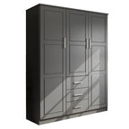 Palace Imports 100% Solid Wood Cosmo 3-Door Wardrobe Armoire with Solid Wood or Mirrored Doors
