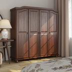 Palace Imports 100% Solid Wood Kyle 4-Door Wardrobe Armoire with Solid Wood or Mirrored Doors