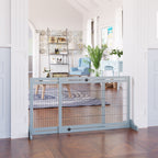 PawHut 72 Extra Wide Freestanding Pet Gate with Adjustable Length, Dog and Baby Small Gate for House, Doorway, Hallway, Grey