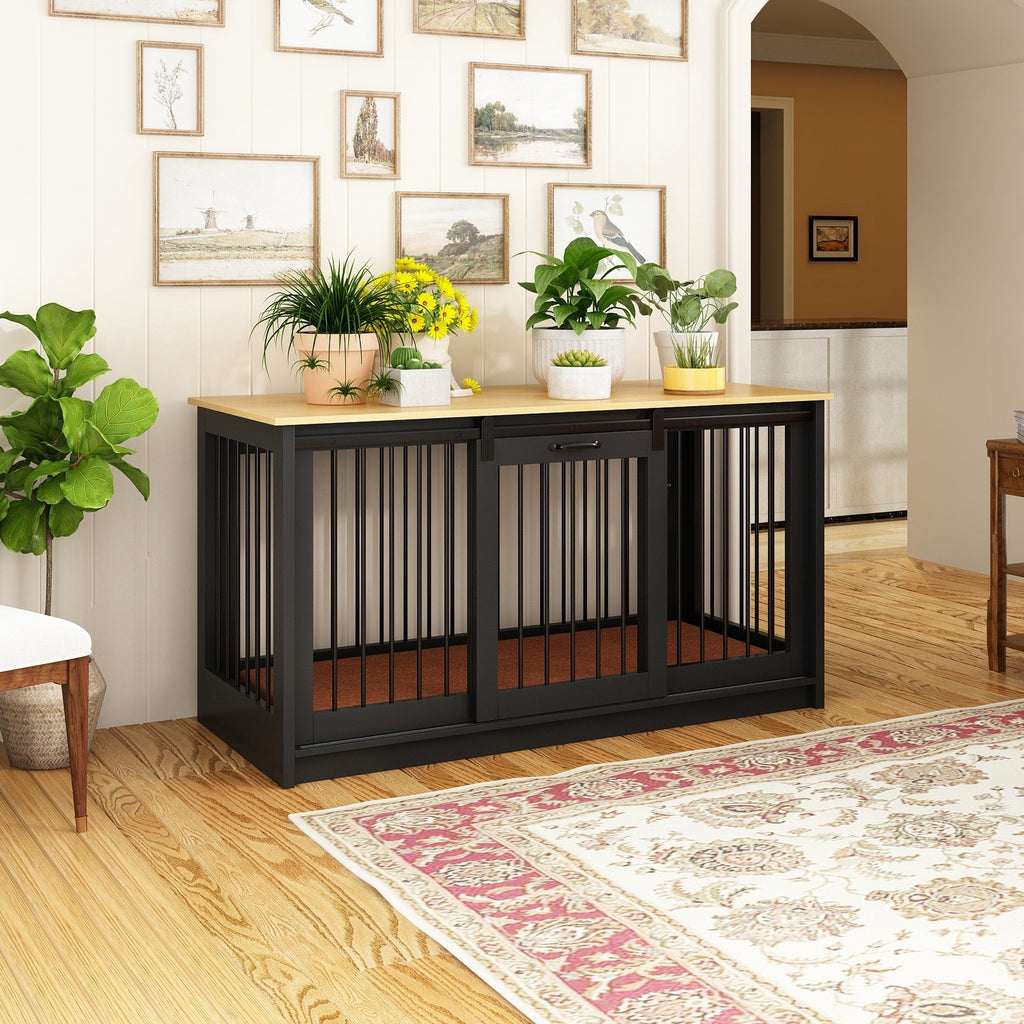 Pet Residence with Iron Tube Reinforcement Stylish & Sturdy Dog Crate