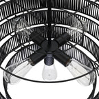 Piersan 5-Light Modern Bohemian Chandelier with Tiered Rattan Shade - 26 in. W