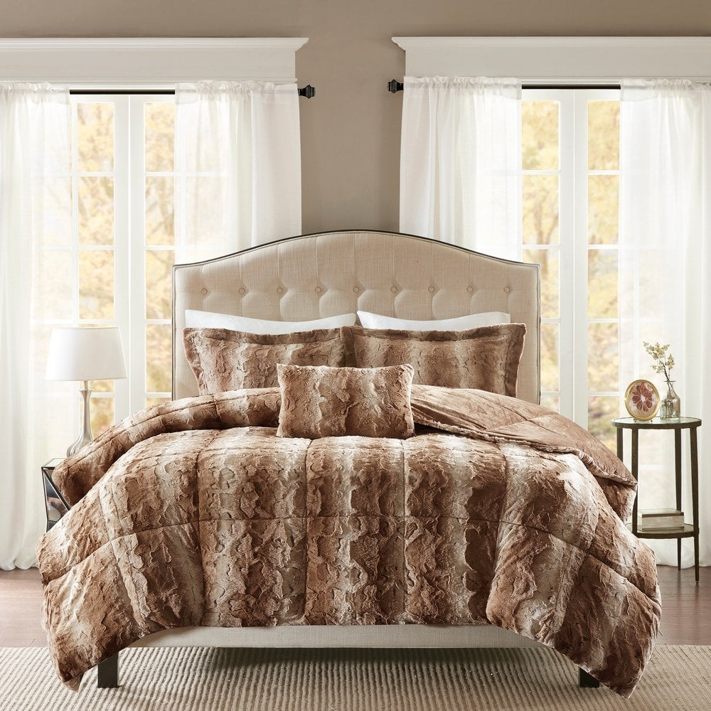 Madison Park Marselle Faux Fur Comforter Set
