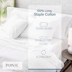 Pointehaven Deep Pocket 620 Thread Count Long Staple Cotton Sheet Set