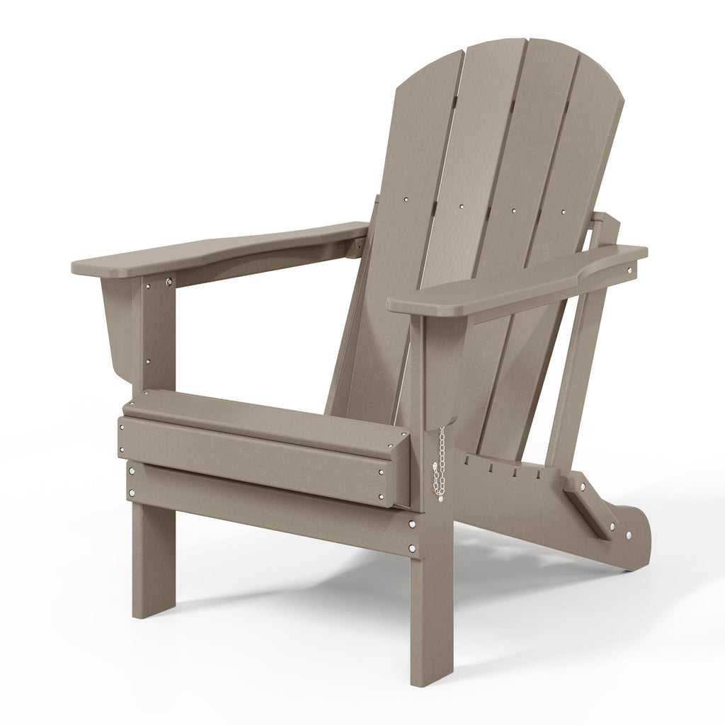 Polytrends Laguna Fade Resistant All Weather Outdoor Patio Folding Adirondack Chair