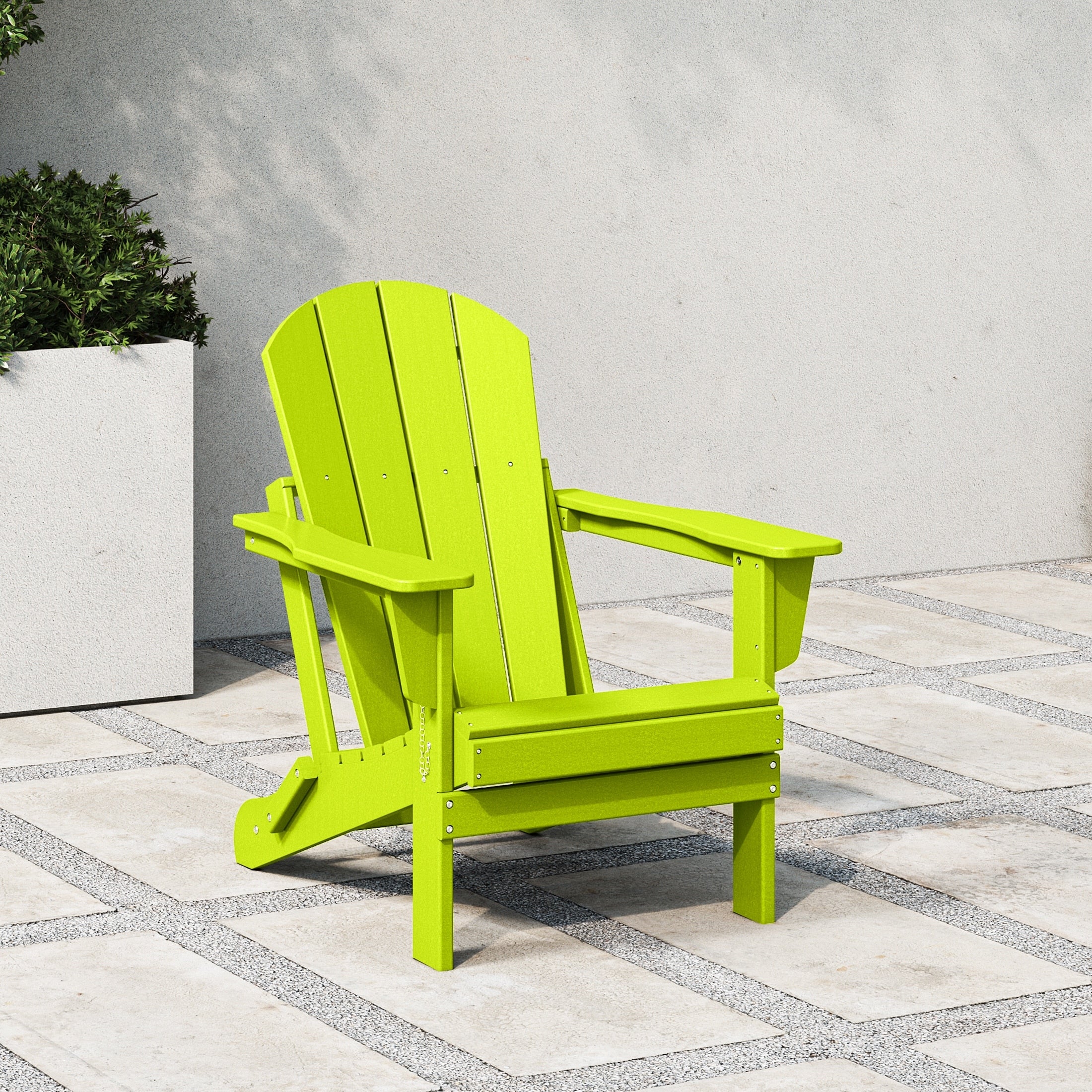 Polytrends Laguna Fade Resistant All Weather Outdoor Patio Folding Adirondack Chair