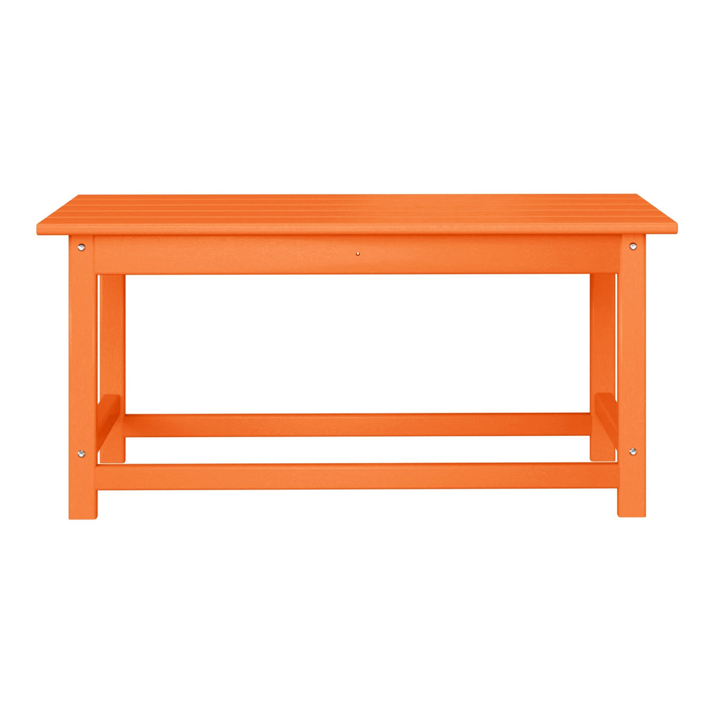 Polytrends Laguna Hdpe All Weather Outdoor Patio Rectangular Coffee Table