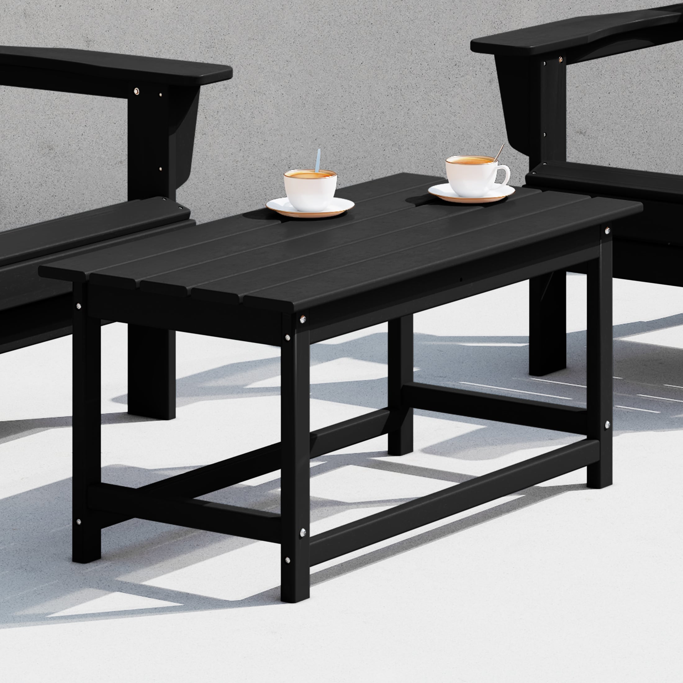 Polytrends Laguna Hdpe All Weather Outdoor Patio Rectangular Coffee Table