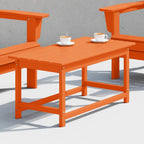 Polytrends Laguna Hdpe All Weather Outdoor Patio Rectangular Coffee Table