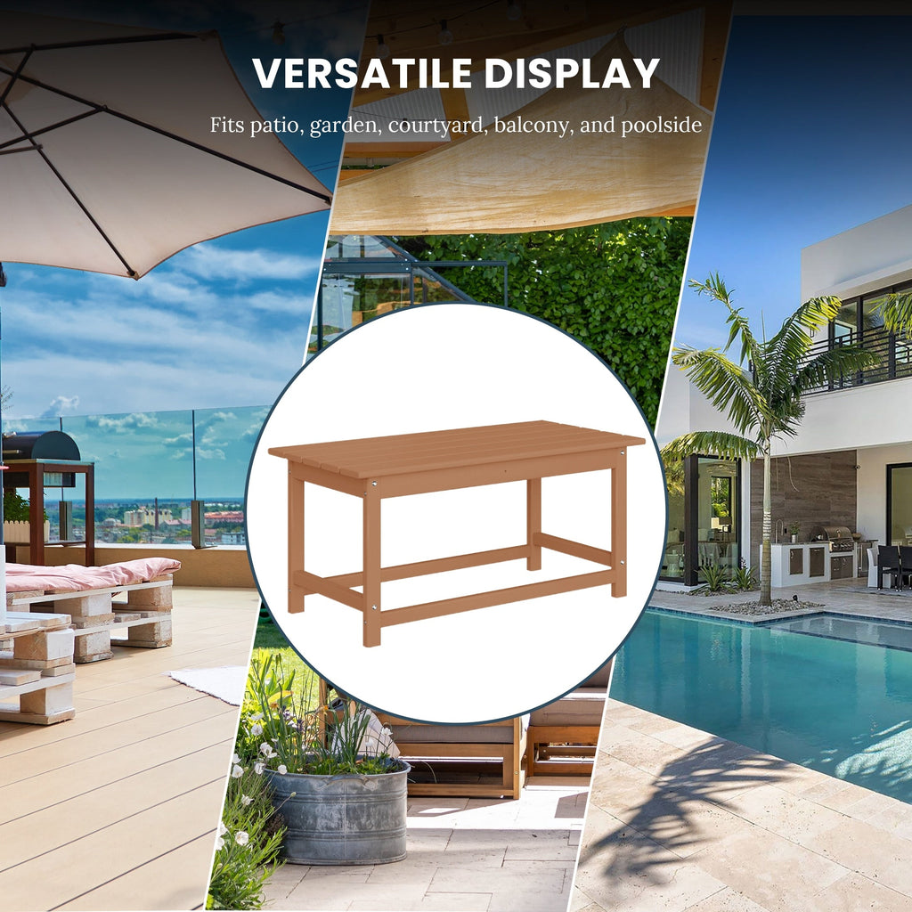 Polytrends Laguna Hdpe All Weather Outdoor Patio Rectangular Coffee Table