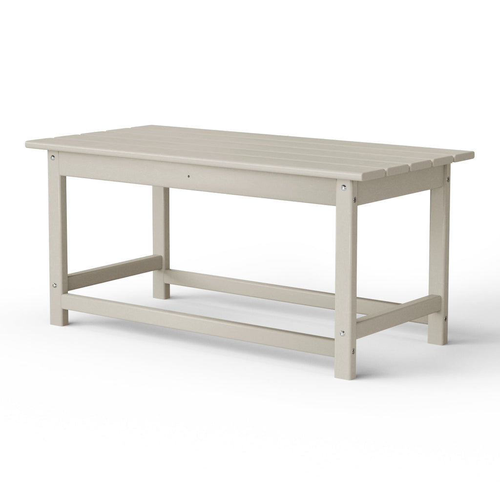 Polytrends Laguna Hdpe All Weather Outdoor Patio Rectangular Coffee Table