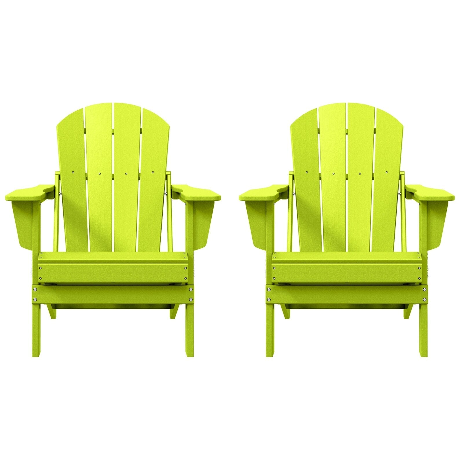 Polytrends Laguna Weather Resistant Outdoor Patio Folding Adirondack Chairs (Set of 2)