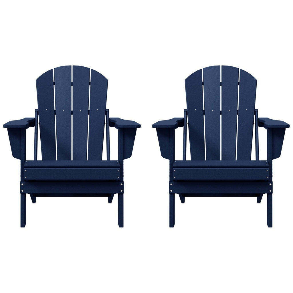 Polytrends Laguna Weather Resistant Outdoor Patio Folding Adirondack Chairs (Set of 2)