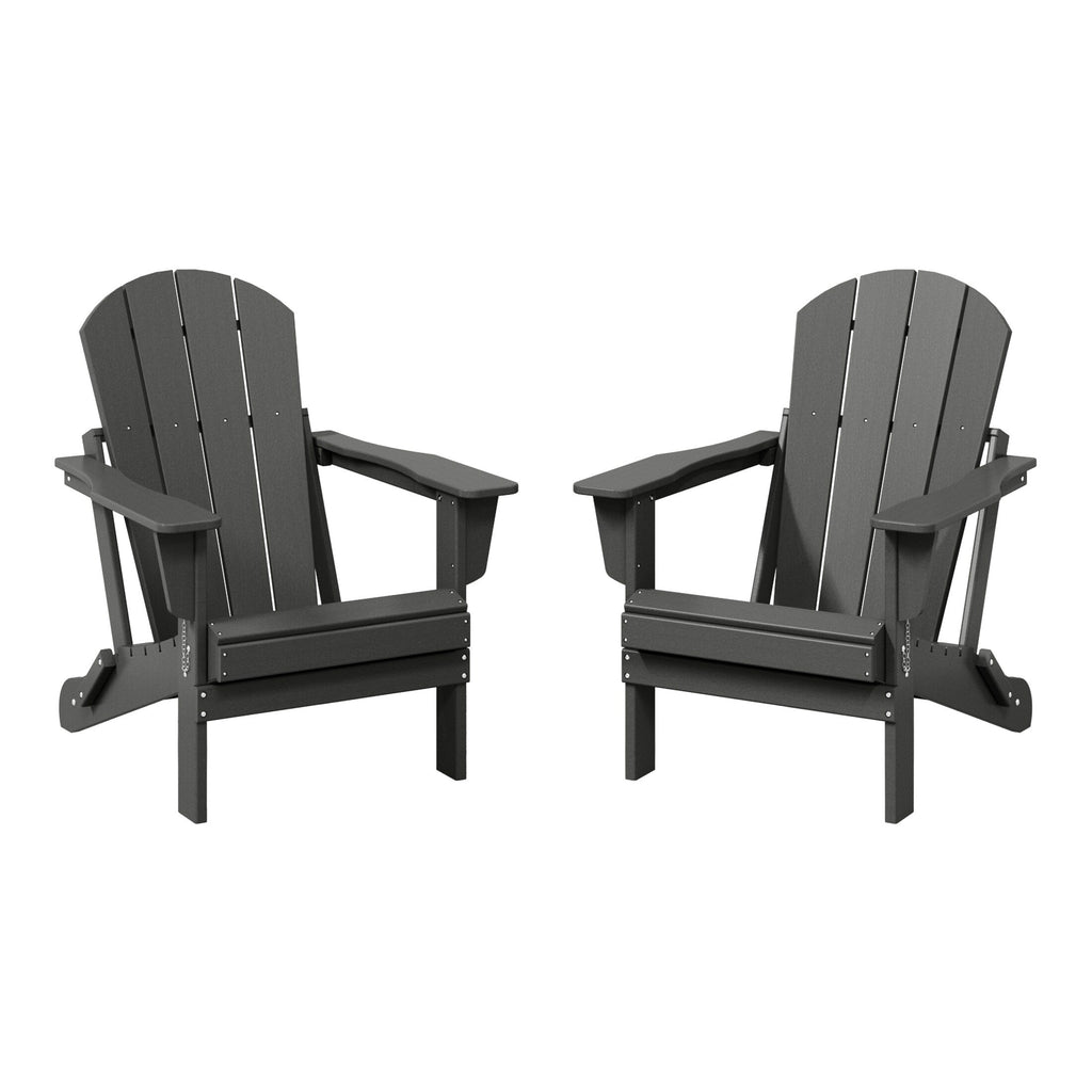 Polytrends Laguna Weather Resistant Outdoor Patio Folding Adirondack Chairs (Set of 2)