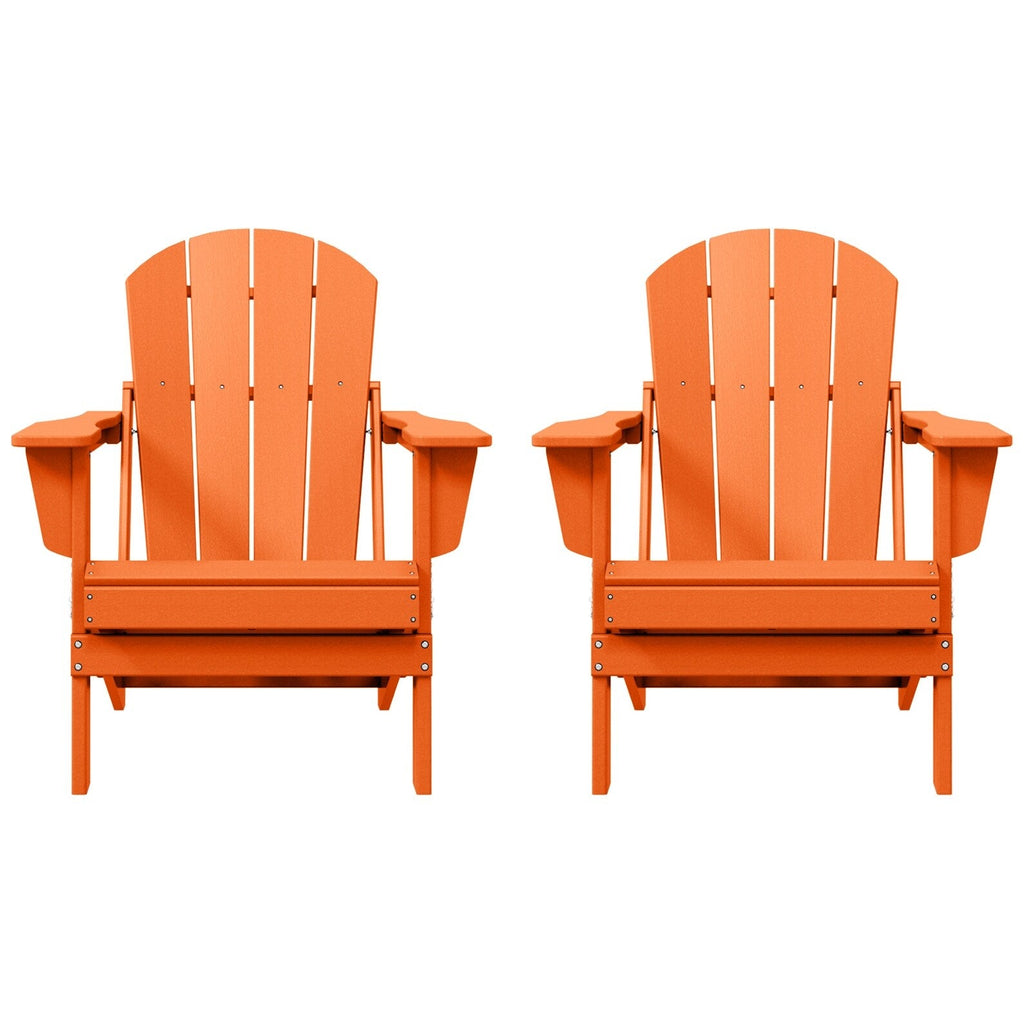Polytrends Laguna Weather Resistant Outdoor Patio Folding Adirondack Chairs (Set of 2)