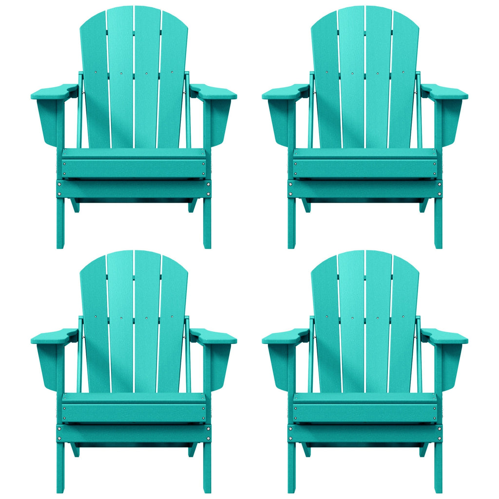 Polytrends Laguna Weather Resistant Outdoor Patio Folding Adirondack Chairs (Set of 4)