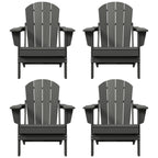 Polytrends Laguna Weather Resistant Outdoor Patio Folding Adirondack Chairs (Set of 4)