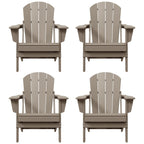 Polytrends Laguna Weather Resistant Outdoor Patio Folding Adirondack Chairs (Set of 4)