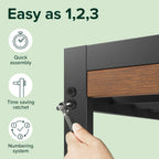 Priage by ZINUS Brown Bamboo and Metal Platform Bed Frame